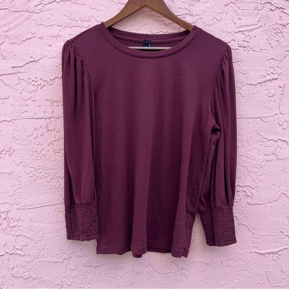 Bobi Long Sleeve Shirt Burgundy Size Large